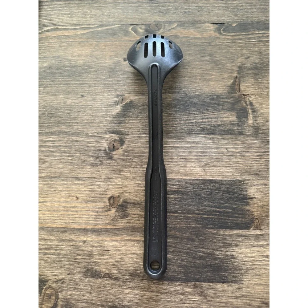 Slotted Serving Spoon Kitchen Utensil Black Heat Resistant Excellent